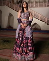 Nsf Design No. 357 Chinon Embroidery Work And Print Work Lehenga With Blouse Dupatta Bulk Orders In India
